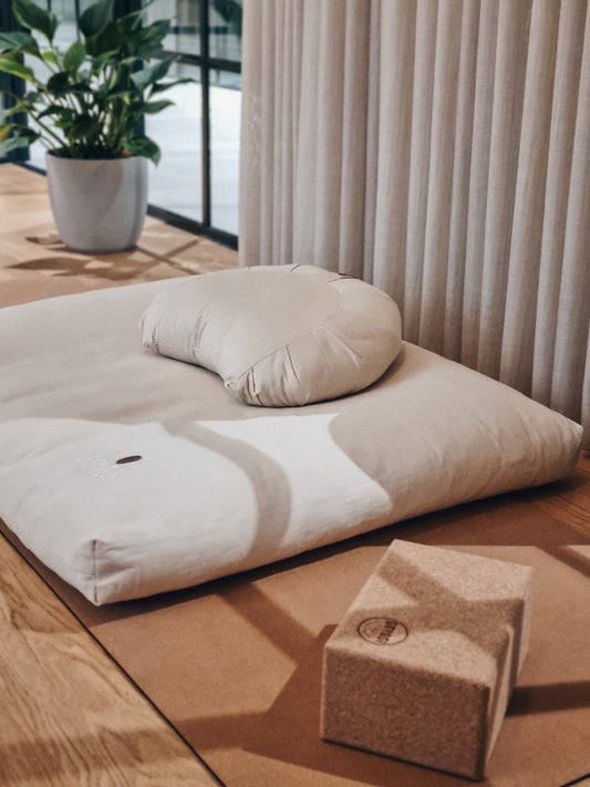 Calm Crescent Meditation Cushion - Natural