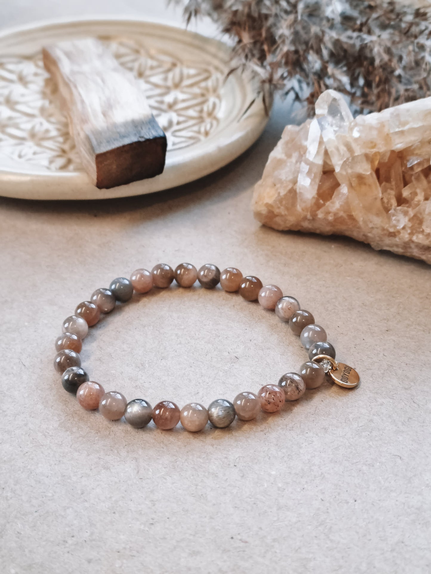 Mantra ENERGY Armband – Manifestation – Svart Månsten -