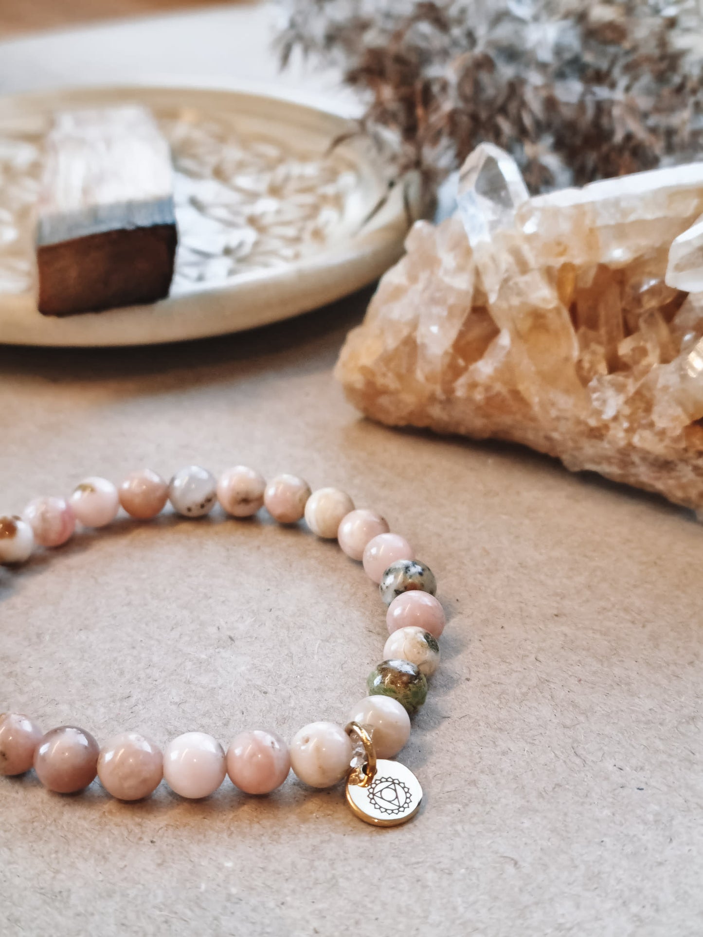 Mantra ENERGY Armband – Förlåtelse – Rosa Opal -