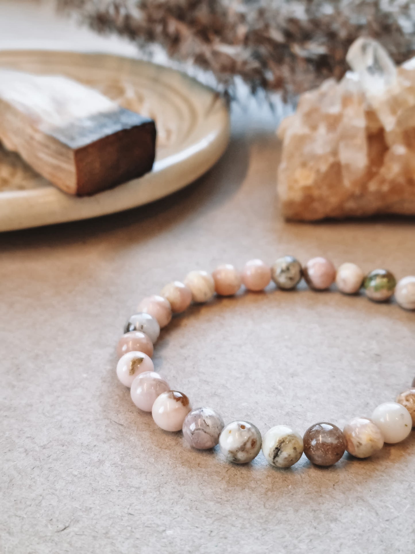 Mantra ENERGY Armband – Förlåtelse – Rosa Opal -