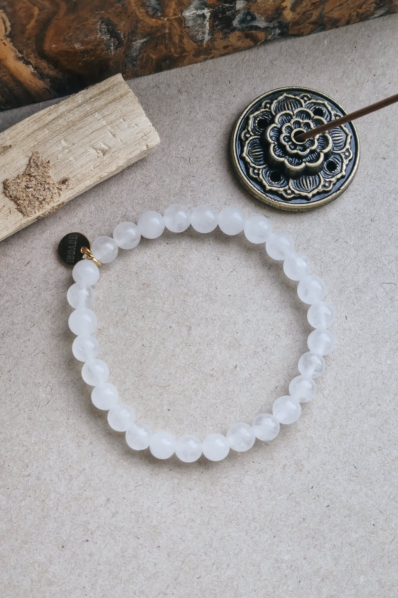 Mantra ENERGY Armband – Klarhet – Vit Jade -