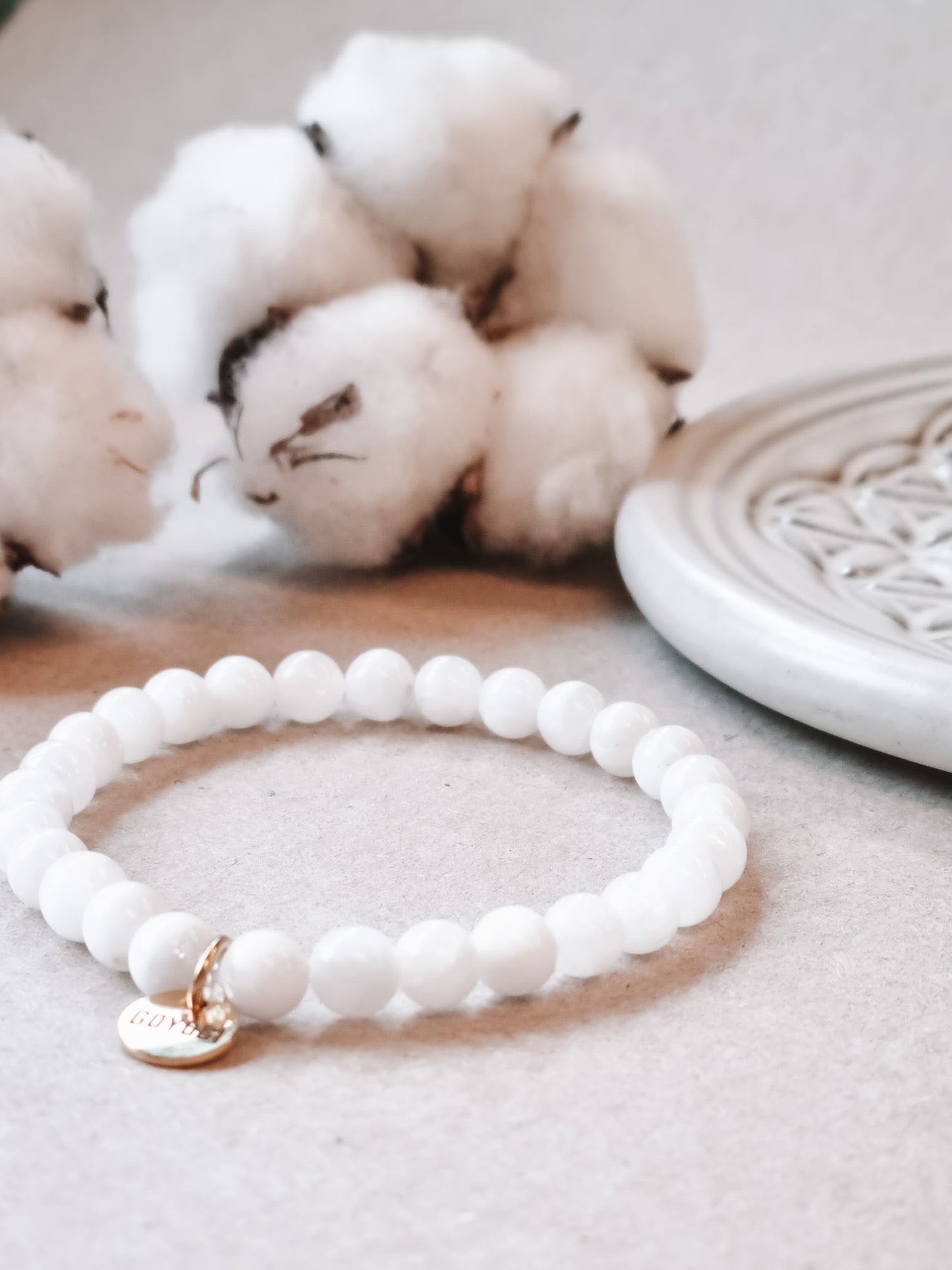 Mantra ENERGY Armband – Förnyelse – Vit Månsten -