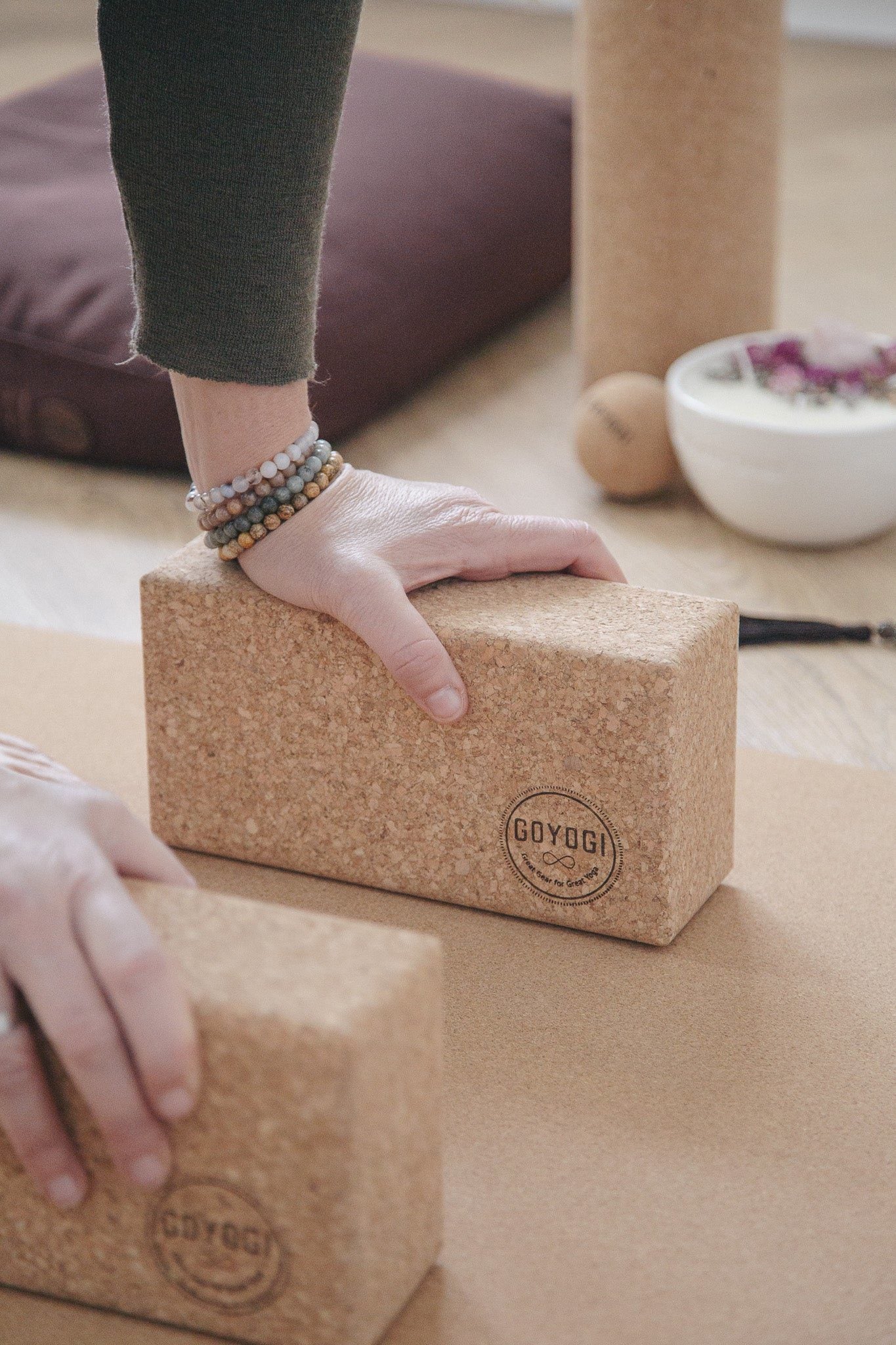 Sustain Cork Yoga Block - set med 2 -