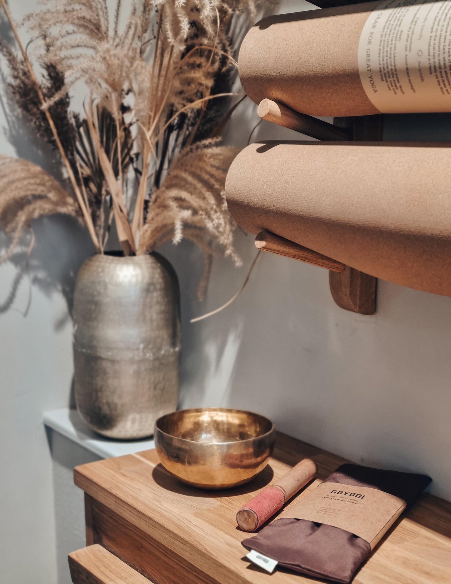 Singing bowl with wooden stick -