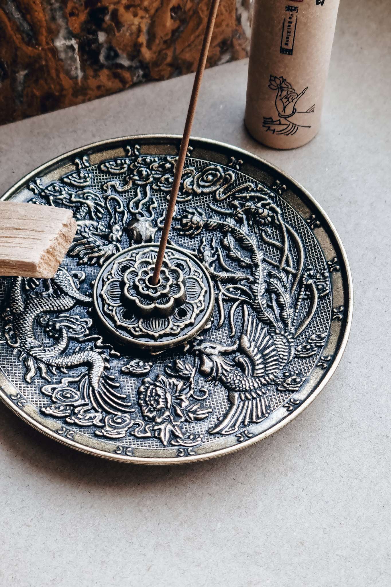 Incense holder with Bird Phoenix -