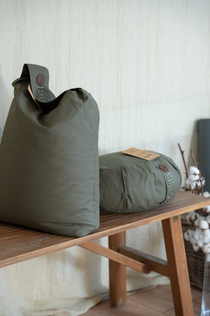 Calm Crescent Meditation Cushion - Dark Olive