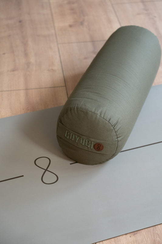 Calm Organic cotton Yoga Bolster - Dark Olive