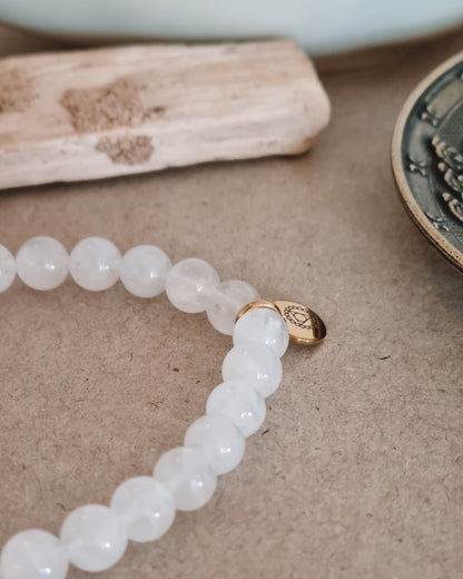 Mantra ENERGY Armband – Förnyelse – Vit Månsten -