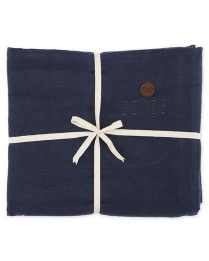 Calm Organic Cotton Yoga Blanket - Dark Blue