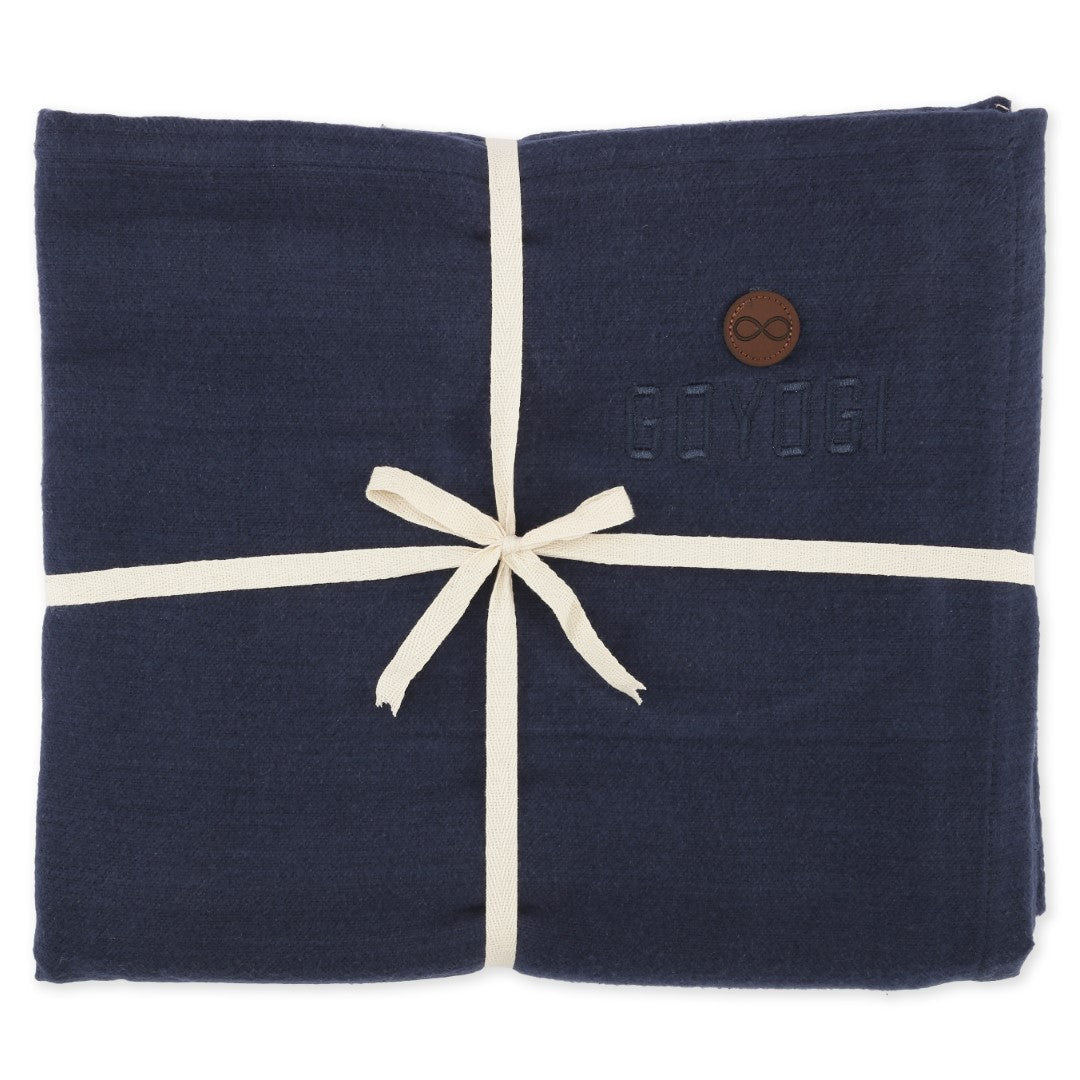 Calm Organic Cotton Yoga Blanket - Dark Blue