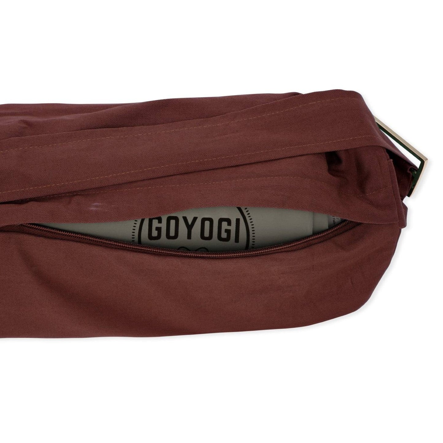 CALM Organic Cotton Yoga Bag with zipper - Dark Brown