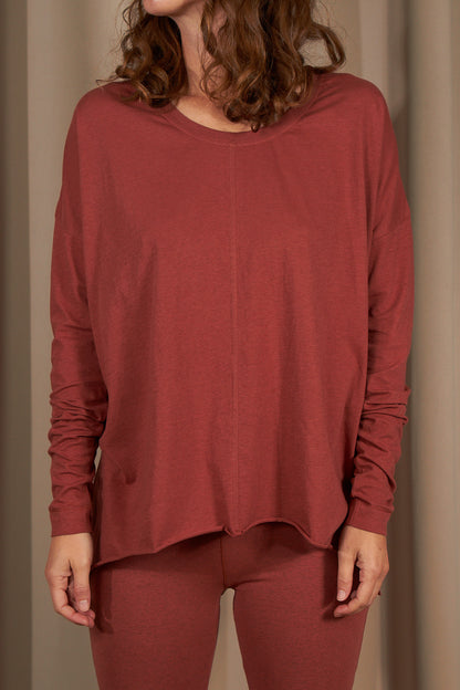 Lion Drapy Tee - Moroccan Red