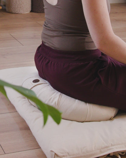 Calm Crescent Meditation Cushion - Dark Olive