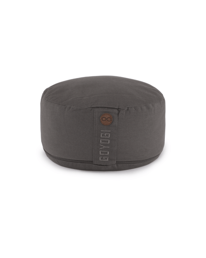 Calm Organic Cotton Round Meditation Cushion - Dark Grey