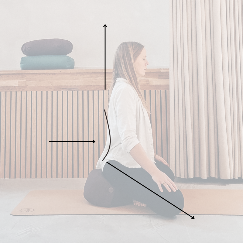 Calm Crescent Meditationskudde - Rosa - för zen meditation och yoga