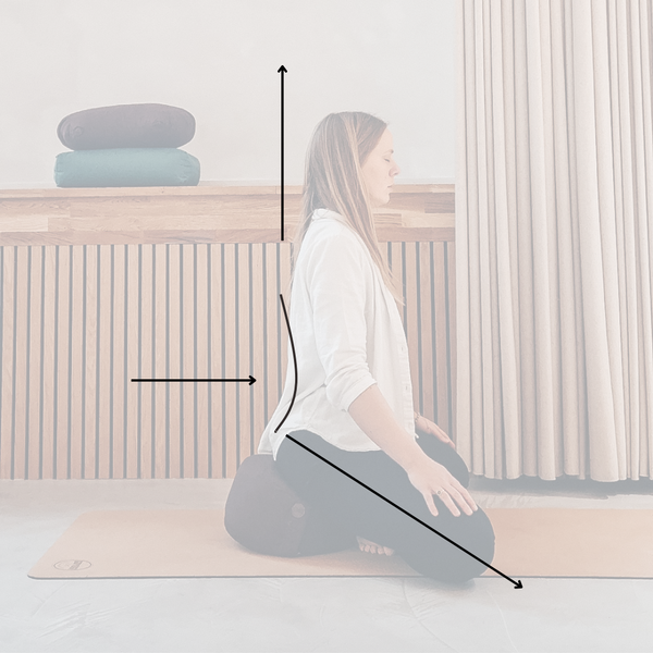 Calm Crescent Meditationskudde - Grå - för zen meditation och yoga